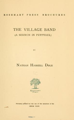 The village band (a sermon in puppyrel)