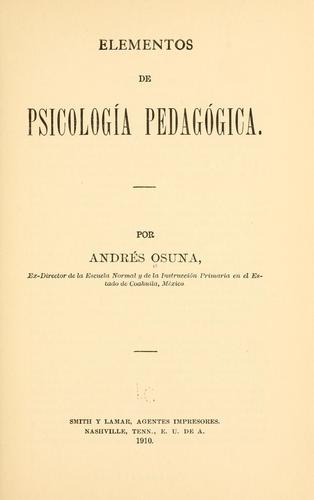 Elementos de psicología pedagógica