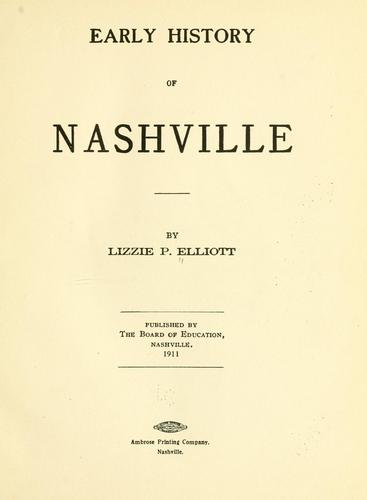 Early history of Nashville