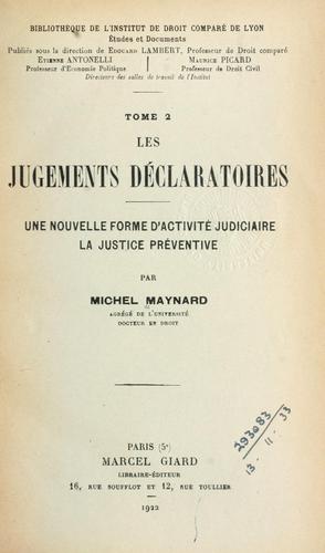 Les jugements déclaratoires