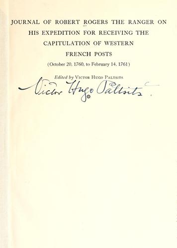 Journal of Robert Rogers, the ranger