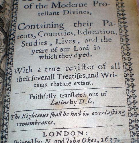 History of the Modern Protestant Divines