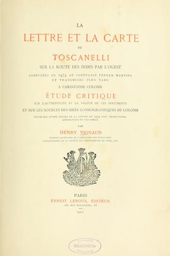 La lettre et la carte de Toscanelli sur la route des Indes par l'ouest