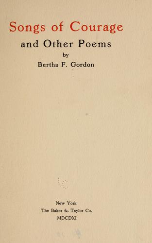 Songs of courage, and other poems