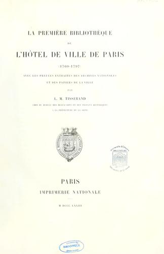 La première bibliothèque de l'Hôtel de Ville de Paris (1760-1797)