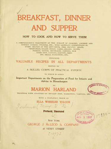 Breakfast, dinner and supper