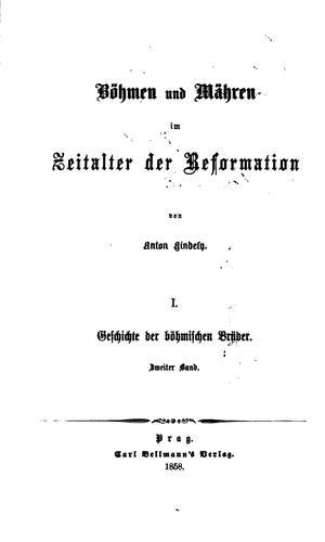 Geschichte der Böhmischen Brüder