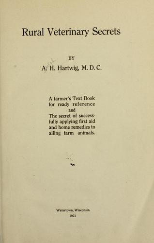 Rural veterinary secrets