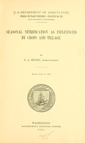 Seasonal nitrification as influenced by crops and tillage