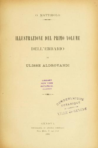 Illustrazione del primo volume dell'Erbario di Ulisse Aldrovandi