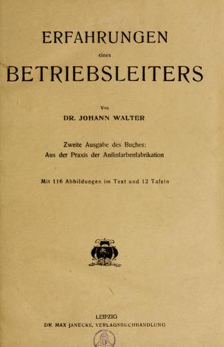 Erfahrungen eines betriebsleiters