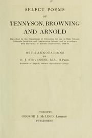 Select poems of Tennyson, Browning and Arnold