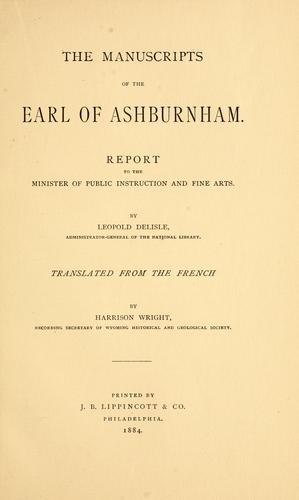 The manuscripts of the Earl of Ashburnham