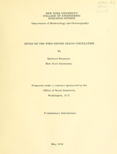 Notes on the wind-driven ocean circulation
