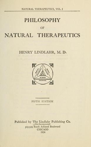 Philosophy of natural therapeutics