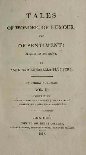 Tales of wonder, of humour, and of sentiment
