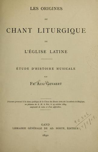 Les origines du chant liturgique de l'Église latine