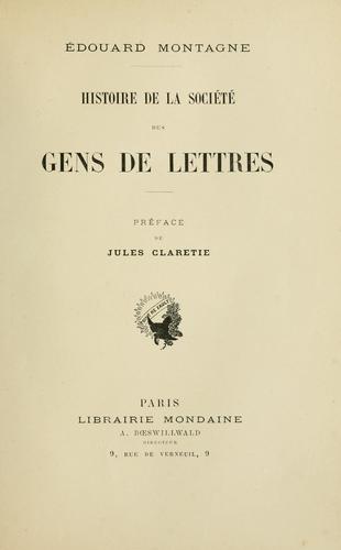 Histoire de la Société des gens de lettres