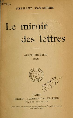 Le miroir des lettres