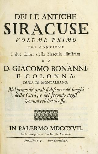 Delle antiche Siracuse