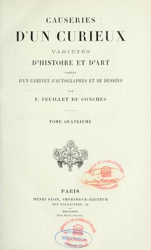 Causeries d'un curieux...