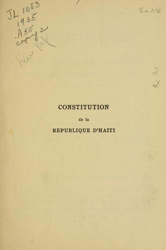 Constitution de la république d'Haiti