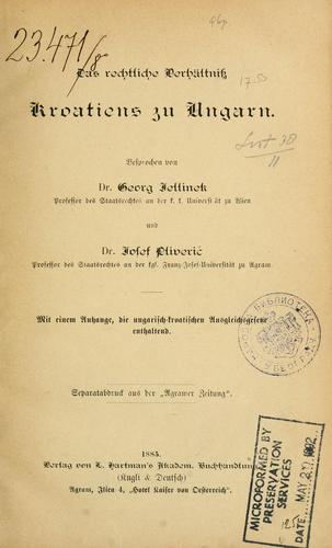 Das rechtliche Verhältnis Kroatiens zu Ungarn