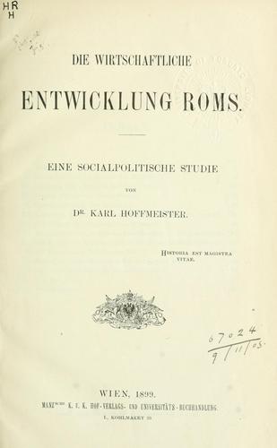 Die wirtschaftliche Entwicklung Roms