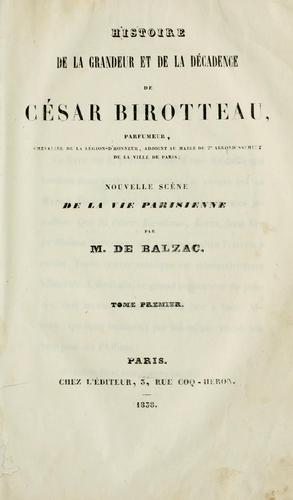 Histoire de la grandeur et la décadence de César Birotteau