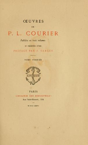 Oeuvres complètes de P.-L. Courier