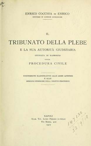 Il tribunato della Plebe e la sua autorità giudiziaria