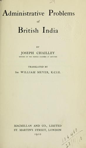Administrative problems of British India