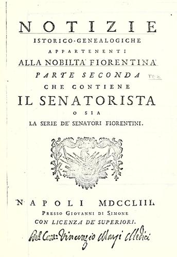 Notizie istorico-genealogiche appartenenti alla nobilta fiorentina