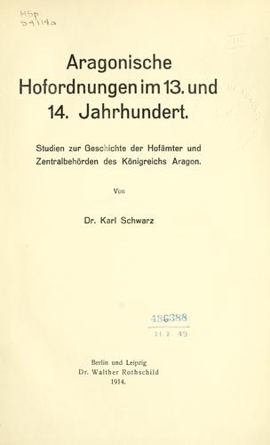 Aragonische Hofordnungen im 13. und 14. Jahrhundert