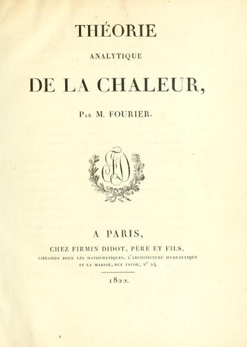 Théorie analytique de la chaleur