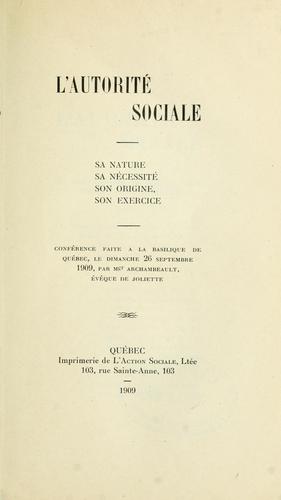 L'autorité sociale