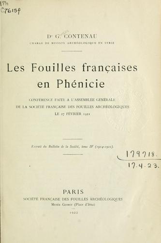 Les fouilles françaises en Phénicie