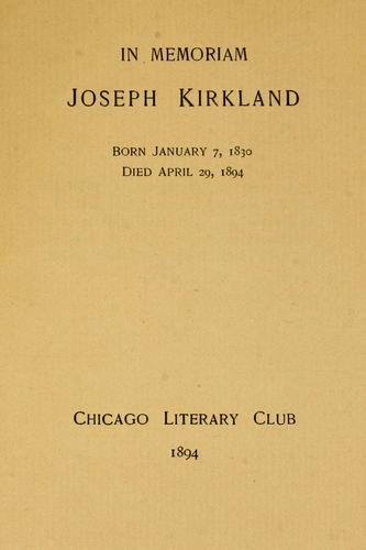 In memoriam, Joseph Kirkland