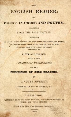 The English reader, or, Pieces in prose and poetry