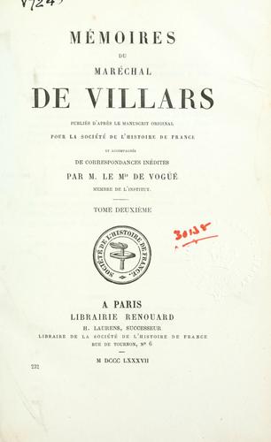 Mémoires du maréchal de Villars