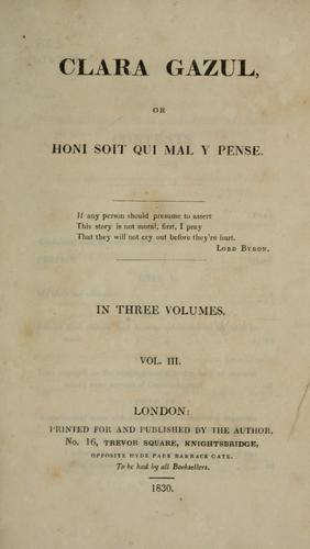 Clara Gazul, or, Honi soit qui mal y pense