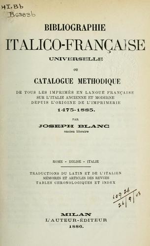 Bibliographie italico-française universelle