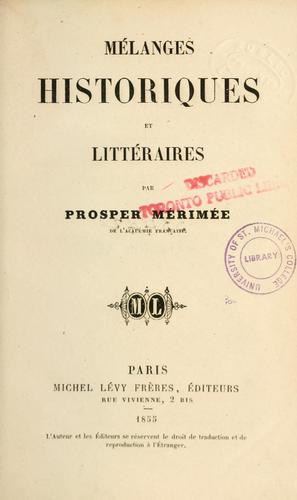 Mélanges historiques et littéraires