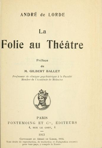 La folie au théâtre