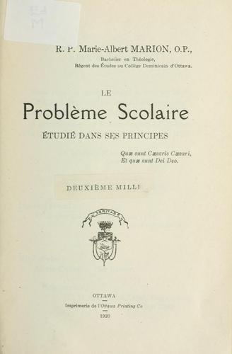 Le problème scolaire