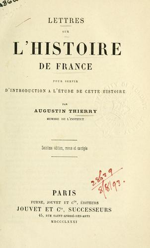 Lettres sur l'histoire de France