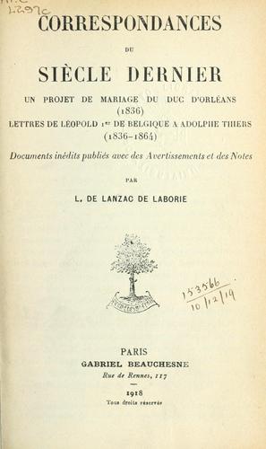 Correspondances du siècle dernier