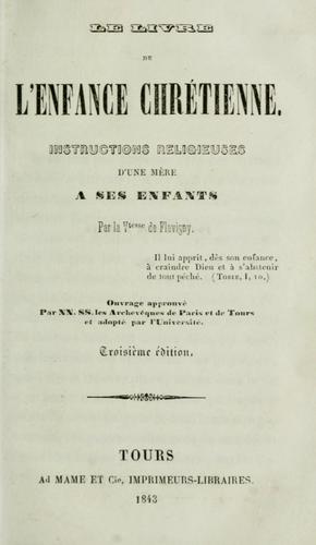 Le livre de l'enfance chrétienne