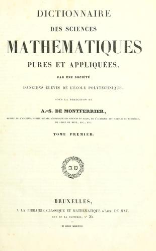 Dictionnaire des sciences mathématiques pures et appliquées