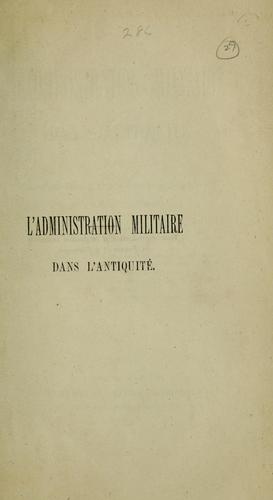 L'administration militaire dans l'antiquité